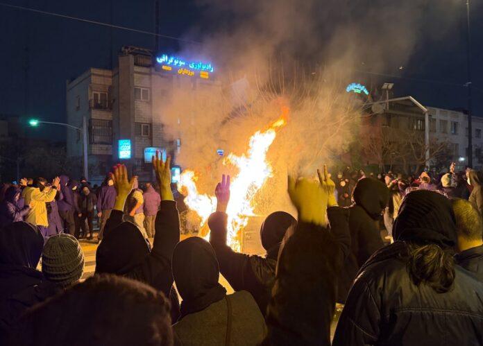 Iranians participate in an anti-government protest in Tehran, Iran, on January 9, 2026 (UGC via AP)