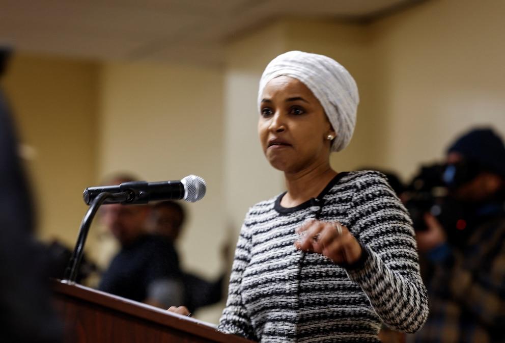 US Congresswoman Ilhan Omar was sprayed with an unidentified substance by a man during a public meeting