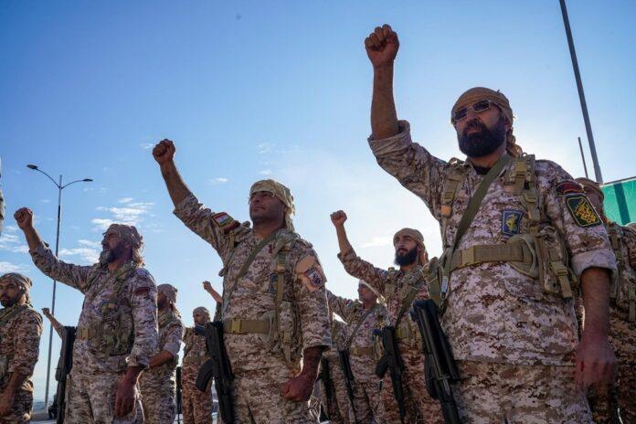 Members of the Basij paramilitary force, under the Revolutionary Guard, in Shiraz.The EU will equate the IRGC with Al Qaeda and the Islamic State this Thursday.(Europa Press/Contact/Sepahnews)