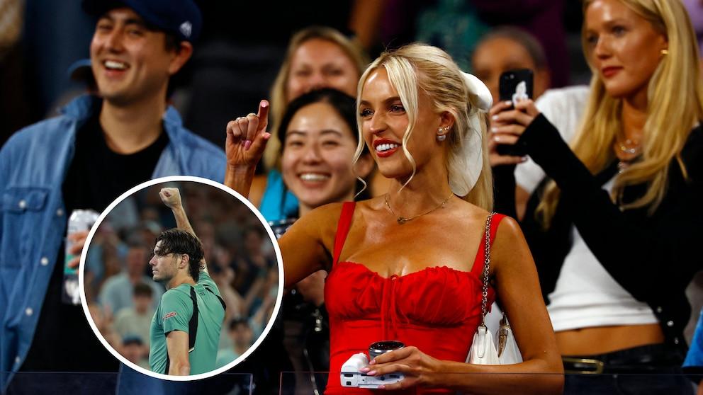 He on the court, she on the stands, “competing” to see who wins the most money: the couple that challenges the standards of tennis