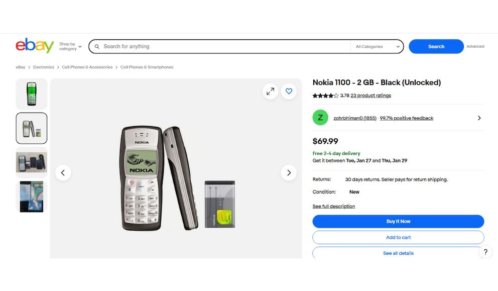 Buying a Nokia 1100 today is possible: how to do it and how much it costs