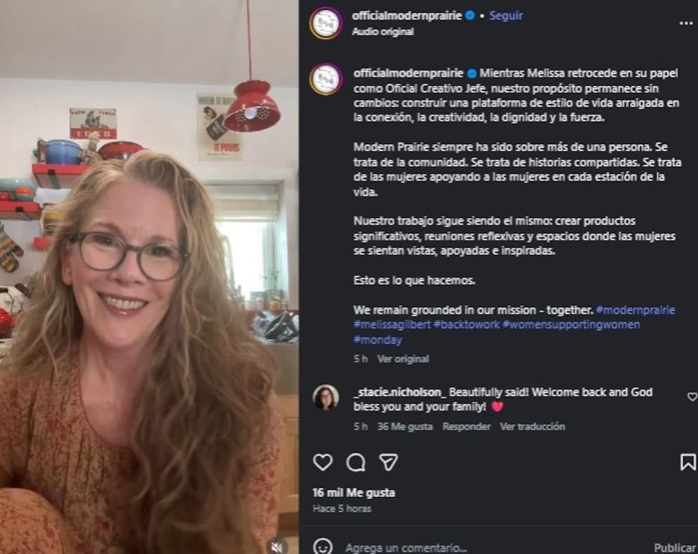 Melissa Gilbert sends an emotional message to her followers after leaving due to Timothy Busfield's legal situation