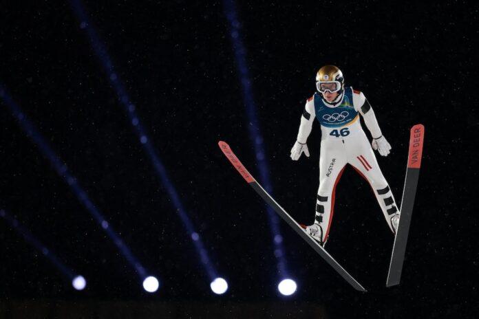 Daniel Tschofenig was disqualified for wearing boots outside the regulations (REUTERS/Stephanie Lecocq)