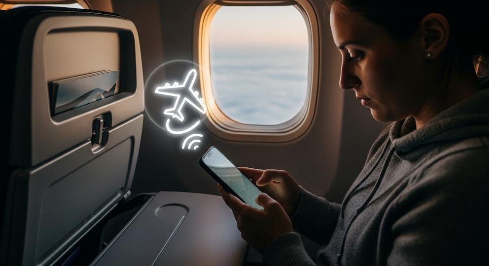 Why should we activate airplane mode on our cell phone during a flight?